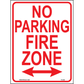 No Parking Fire Zone (Arrow Both Sides), Aluminum, PS-064
