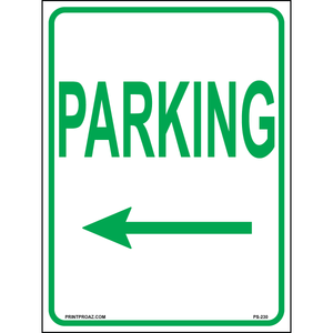 Parking (Left Arrow) Sign, Aluminum, PS-230