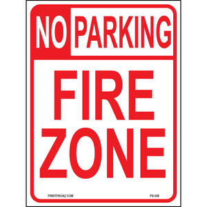 No Parking Fire Zone, Aluminum, PS-058