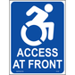 New York Accessible Parking Sign (Access at Front), Aluminum, PS-180