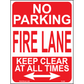 No Parking Fire Lane Keep Clear at All Times (Arrow Both Sides), Aluminum, PS-060