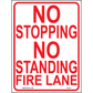No Stopping No Standing Fire Lane, Aluminum, PS-073