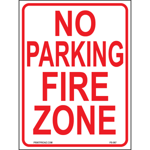 No Parking Fire Zone, Aluminum, PS-067