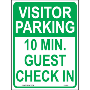 Visitor Parking (10 Min. Guest Check In), Aluminum, PS-109