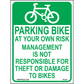 Bike Parking at Your Own Risk Sign, Aluminum, PS-416