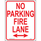 No Parking Fire Lane (Arrow Both Sides), Aluminum, PS-040