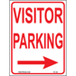 Visitor Parking (Arrow Right Red), Aluminum, PS-103