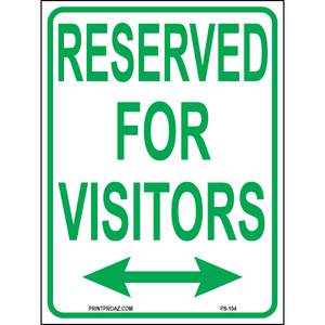 Reserved for Visitor (Arrow Both Sides), Aluminum, PS-104