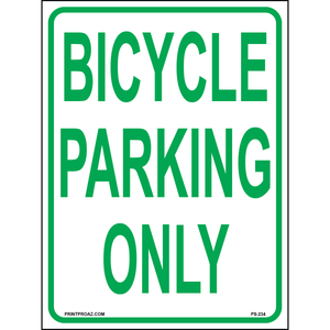 Bicycle Parking Only Sign, Aluminum, PS-234