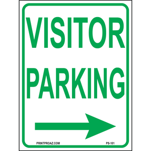 Visitor Parking (Arrow Right), Aluminum, PS-101