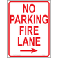 No Parking Fire Lane (Arrow Right), Aluminum, PS-039