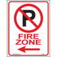 Fire Zone (Arrow Left), Aluminum, PS-070