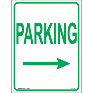 Parking (Right Arrow) Sign, Aluminum, PS-231