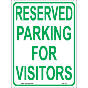 Reserved Parking for Visitors, Aluminum, PS-107
