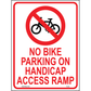 No Bike Parking on Handicap Access Ramp Sign, Aluminum, PS-420