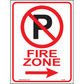 Fire Zone (Arrow Right), Aluminum, PS-069
