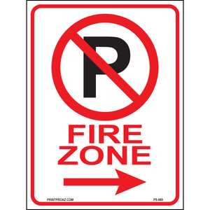 Fire Zone (Arrow Right), Aluminum, PS-069