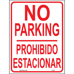 No Parking (Prohibido Estacionar), Aluminum, PS-009
