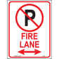 Fire Lane (Arrow Both Sides), Aluminum, PS-044