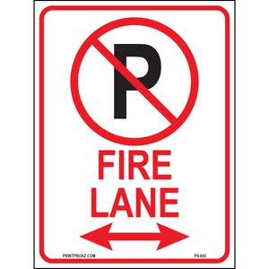 Fire Lane (Arrow Both Sides), Aluminum, PS-044