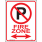 Fire Zone (Arrow Both Sides), Aluminum, PS-068