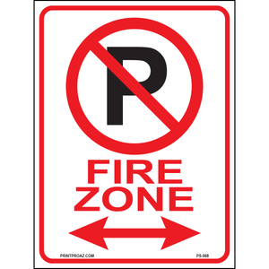 Fire Zone (Arrow Both Sides), Aluminum, PS-068