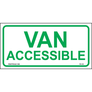 Van Accessible Parking Sign, Aluminum, PS-135