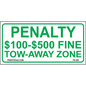 Virginia Penalty Tow Away Zone Sign, Aluminum, PS-206