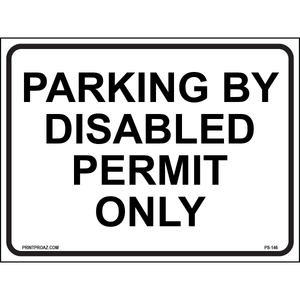 California Accessible Parking Sign(Parking By Disabled), Aluminum, PS-146