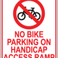 No Bike Parking on Handicap Access Ramp Sign, Aluminum, PS-420