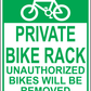 Private Bike Rack Sign, Aluminum, PS-415
