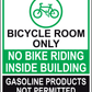 Bicycle Room Only Sign, Aluminum, PS-425