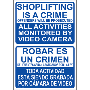 Bilingual Activities Monitored By Video Sign, Aluminum, PS-403