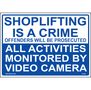 Activities Monitored By Video Sign, Aluminum, PS-398