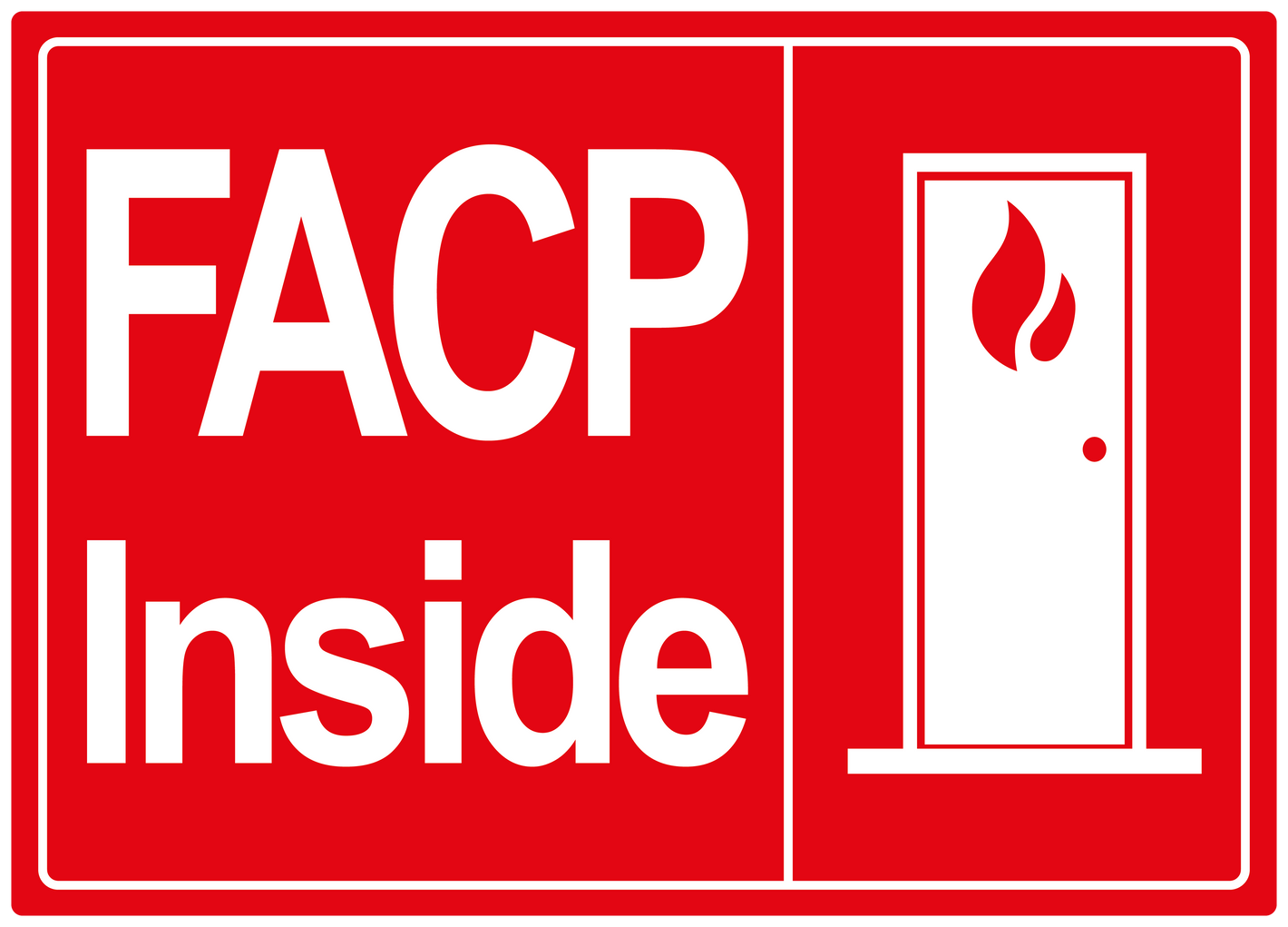 Fire Alarm Control Panel Sign: FACP Inside, Vinyl