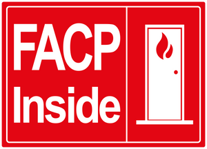 Fire Alarm Control Panel Sign: FACP Inside, Vinyl