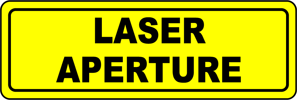 Laser aperture warning safety vinyl label
