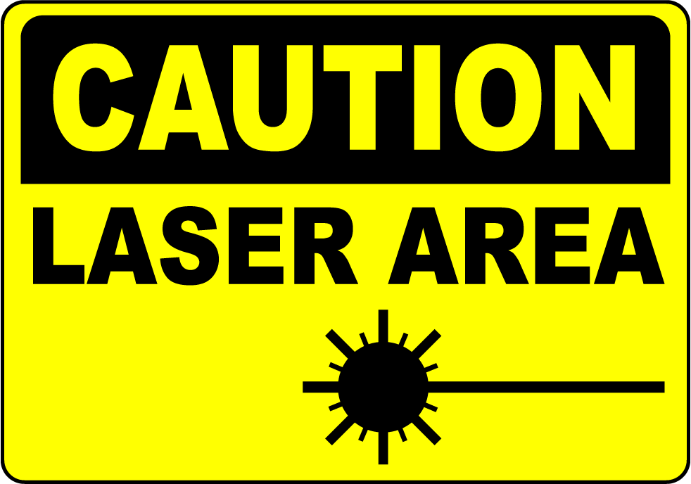Caution laser area safety warning vinyl aluminum sign