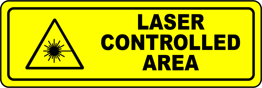 Laser controlled area safety vinyl label