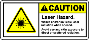 Caution laser hazard visible invisible radiation sign