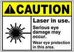 Caution laser in use eye protection safety sign