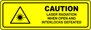 Caution laser radiation interlocks defeated safety label
