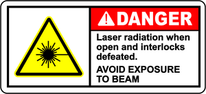 Danger laser radiation interlocks defeated safety sign
