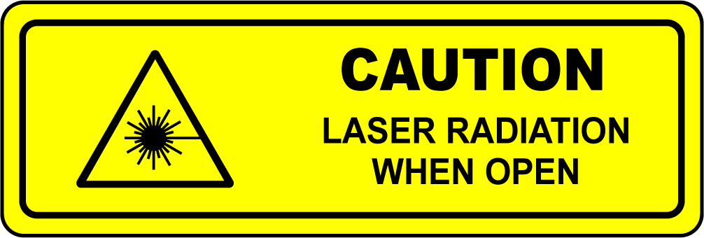 Caution laser radiation when open safety label