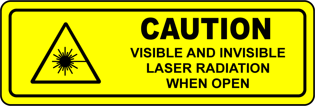 Caution visible invisible laser radiation when open label