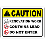Lead renovation work do not enter ANSI OSHA warning sign