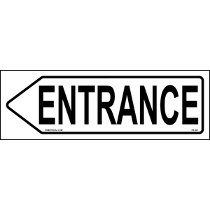 Left Directional Entrance Sign, Aluminum, PS-301
