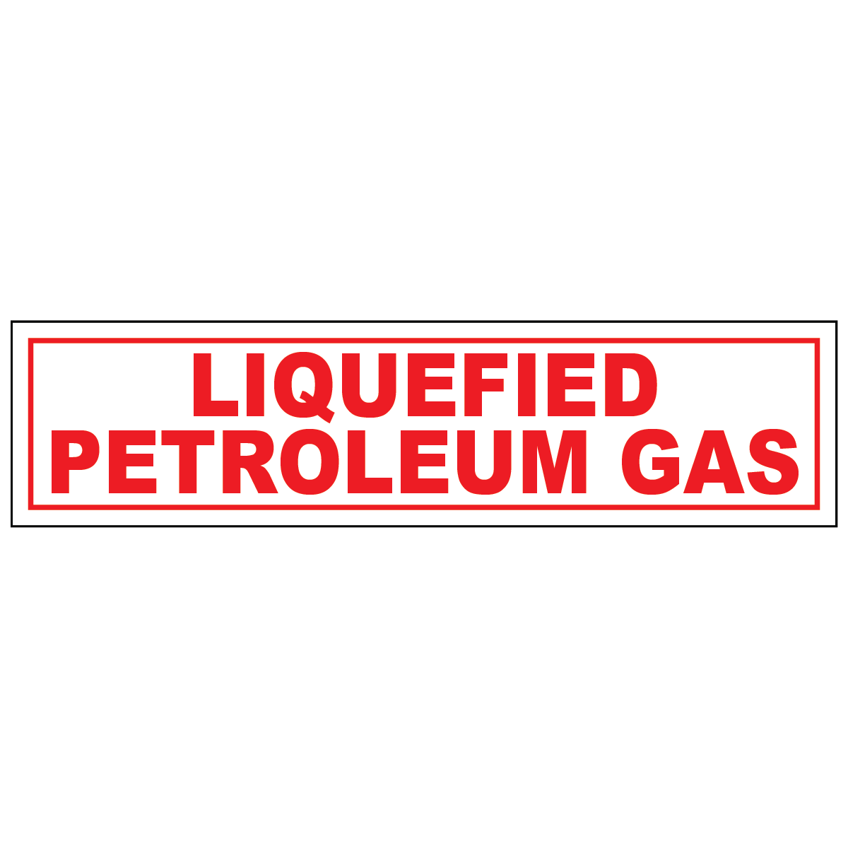 Liquefied petroleum gas vinyl label for identifying LPG cylinders, tanks, and piping safely