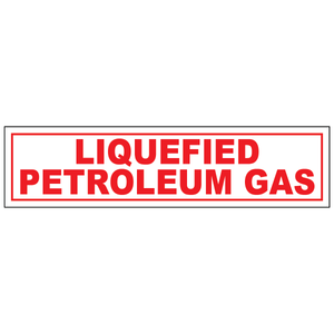 Liquefied petroleum gas vinyl label for identifying LPG cylinders, tanks, and piping safely