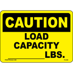 Caution load capacity equipment safety label warning